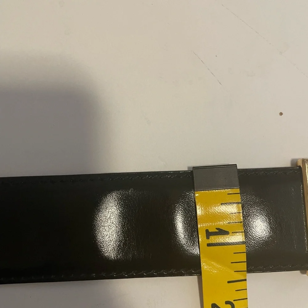 Moschino Black Belt with Gold Lettering